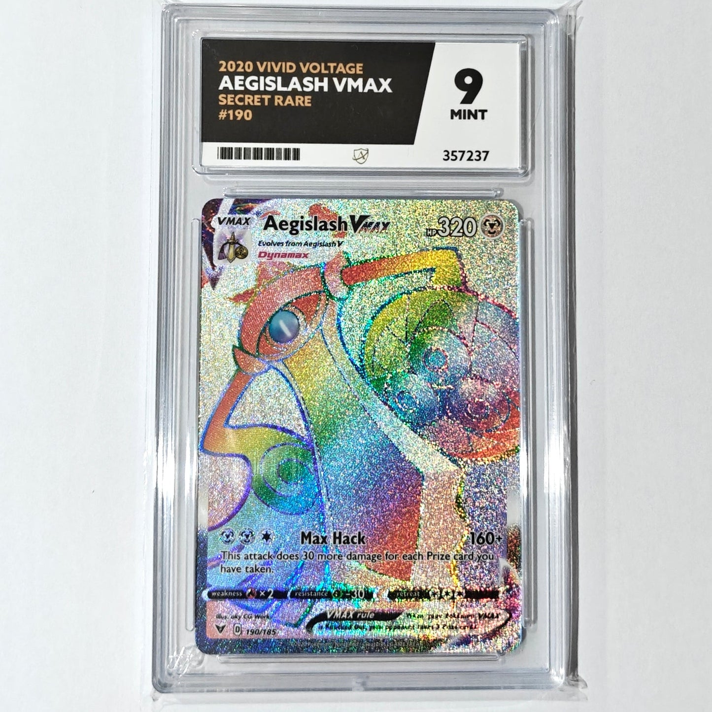 Pokemon TCG Aegislash Vivid Voltage VMAX 190/185 ACE 9