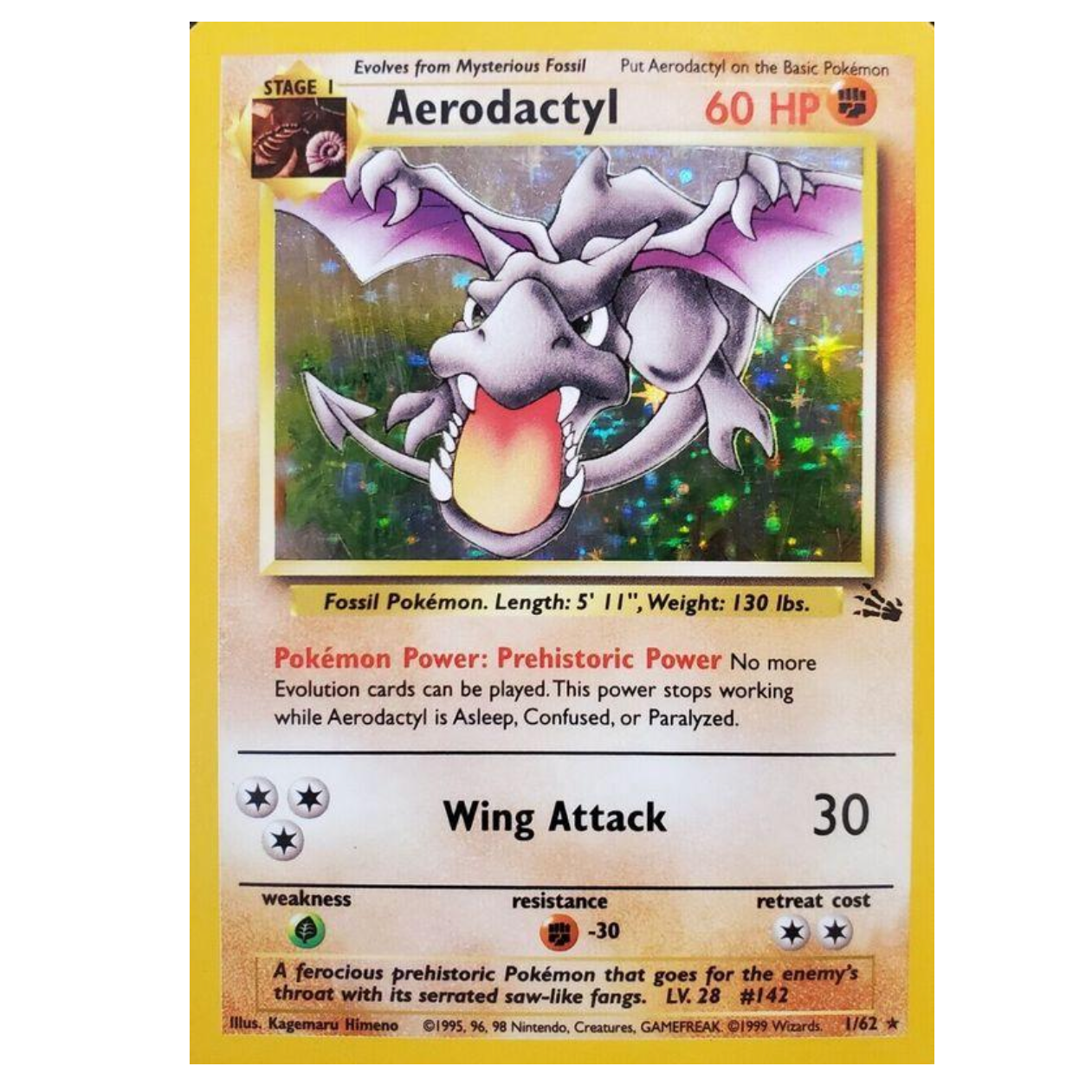 Pokemon TCG Aerodactyl Fossil 1/62