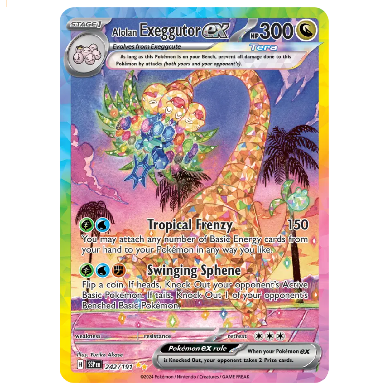 Pokemon TCG Alolan exeggutor ex Surging Sparks 242/191