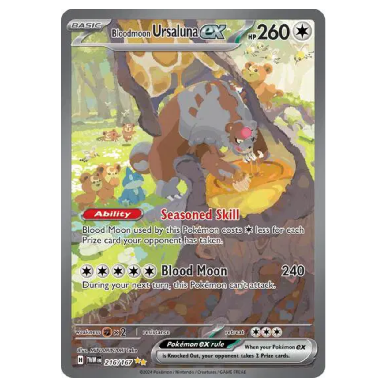 Pokemon TCG Bloodmoon Ursaluna ex Twilight Masquerade 216/167