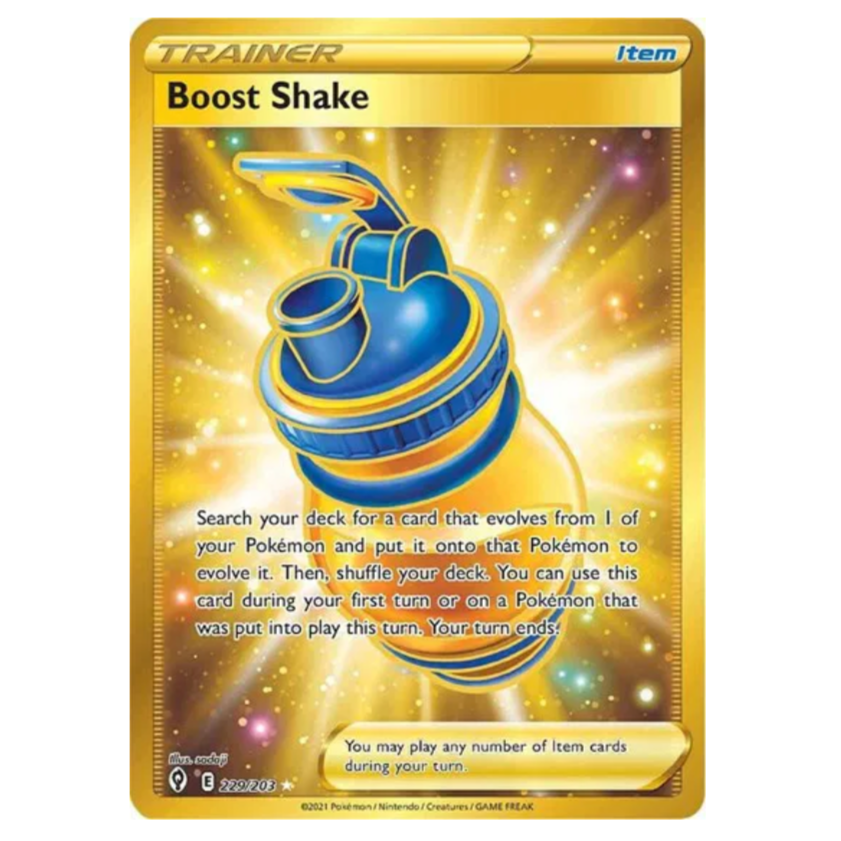 Pokemon TCG Boost Shake Gold Evolving Skies 229/203