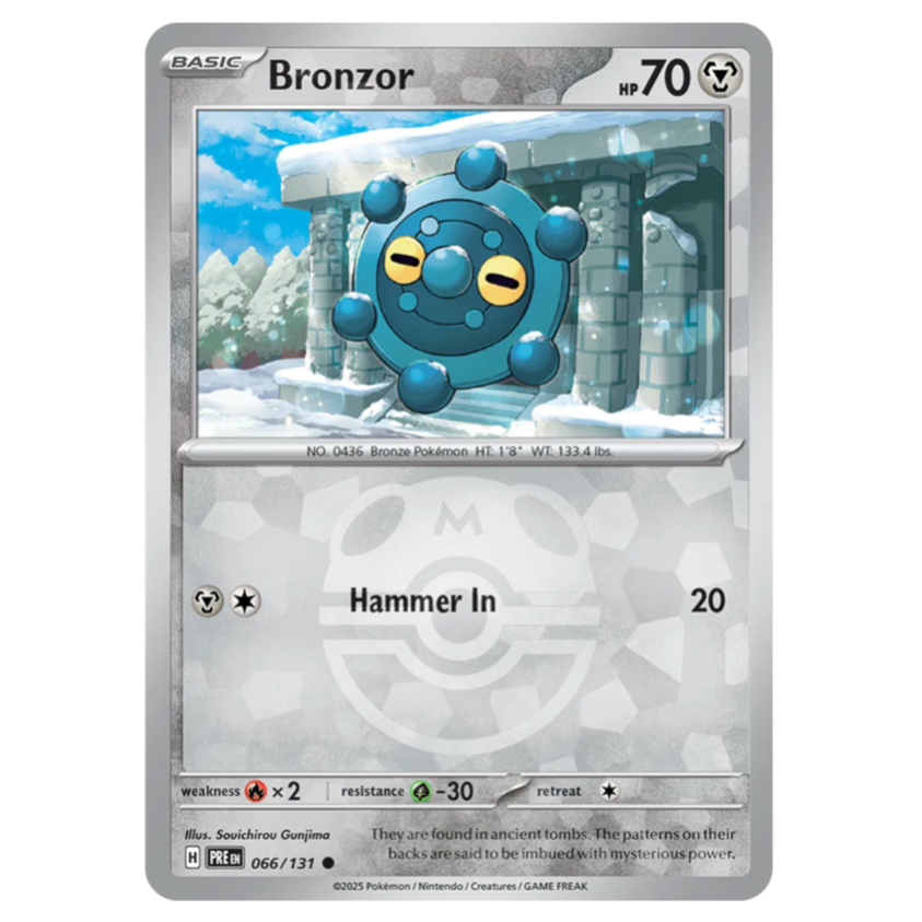 Pokemon TCG Bronzor *Master Ball* Prismatic Evolutions 066/131