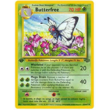 Pokemon TCG Butterfree 1st Edition Jungle 33/64