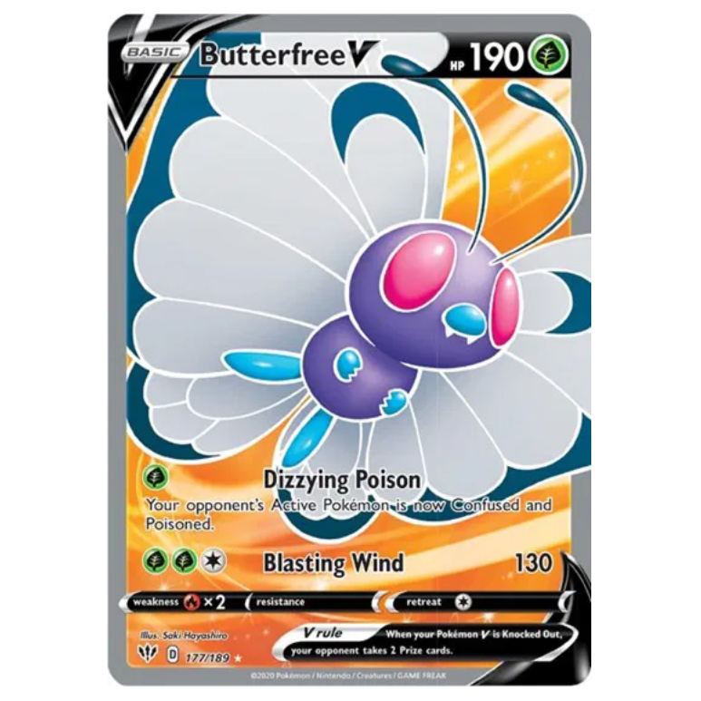 Pokemon TCG Butterfree V Darkness Ablaze 177/189