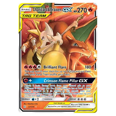 Pokemon TCG Charizard & Braixen GX Tag Team Cosmic Eclipse 22/236