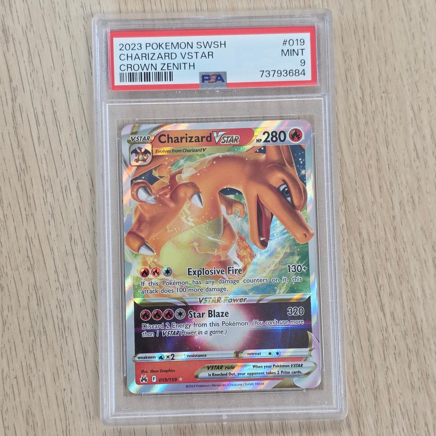 Pokemon TCG Charizard VSTAR Crown Zenith 019/159 (PSA 9)
