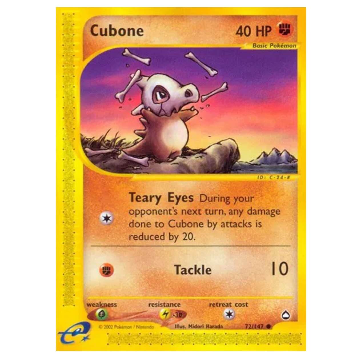 Pokemon TCG Cubone Aquapolis 72/147