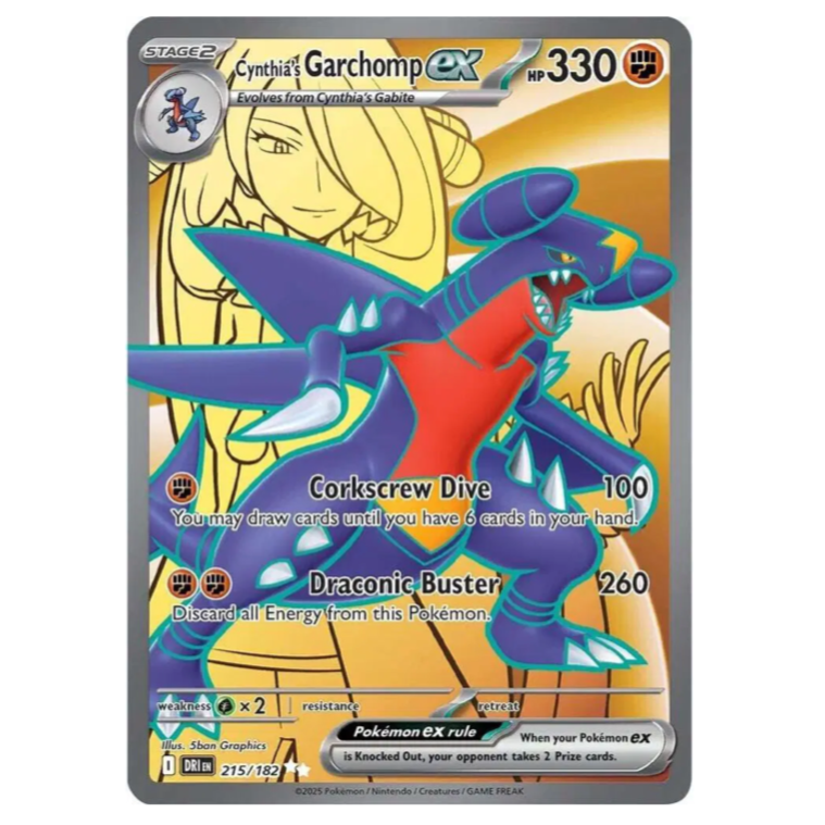 Pokemon TCG Cynthia's Garchomp ex Destined Rivals 215/182