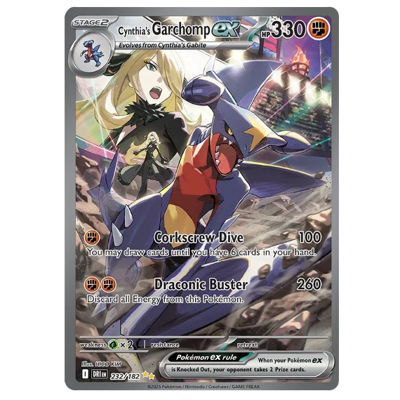 Pokemon TCG Cynthia's Garchomp ex Destined Rivals 232/182