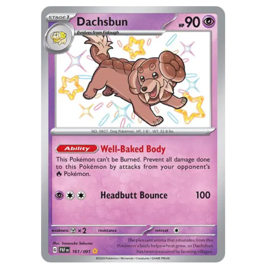 Pokemon TCG Dachsbun *Baby Shiny* Paldean Fates 161/091