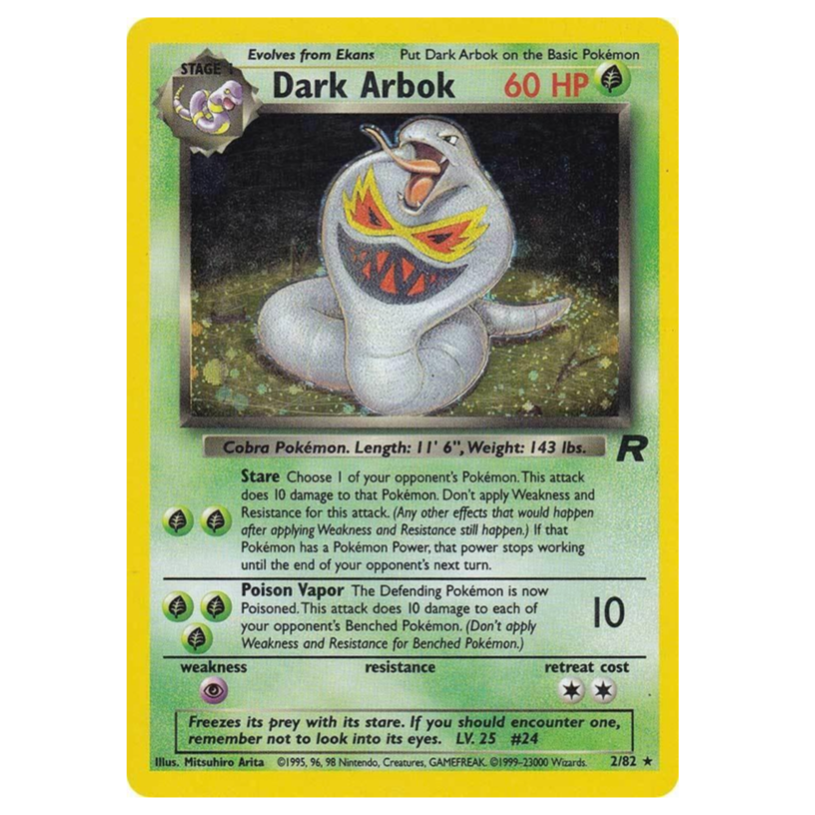 Pokemon TCG Dark Arbok *Holo* Team Rocket 2/82