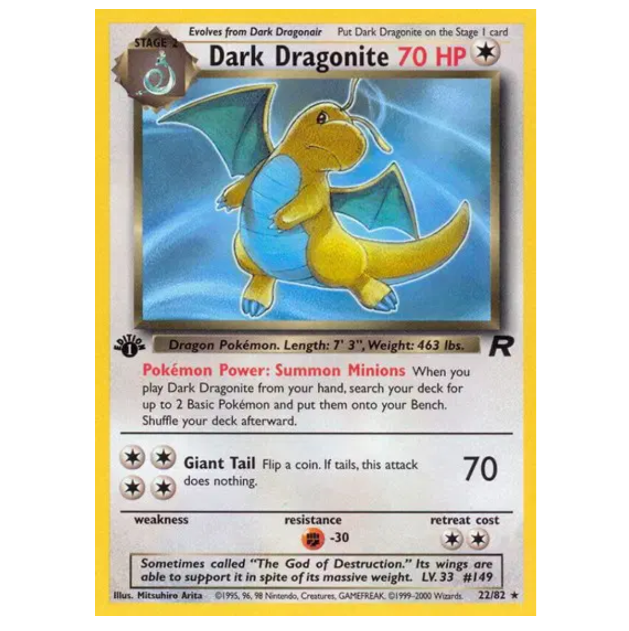 Pokemon TCG Dark Dragonite Team Rocket 22/82
