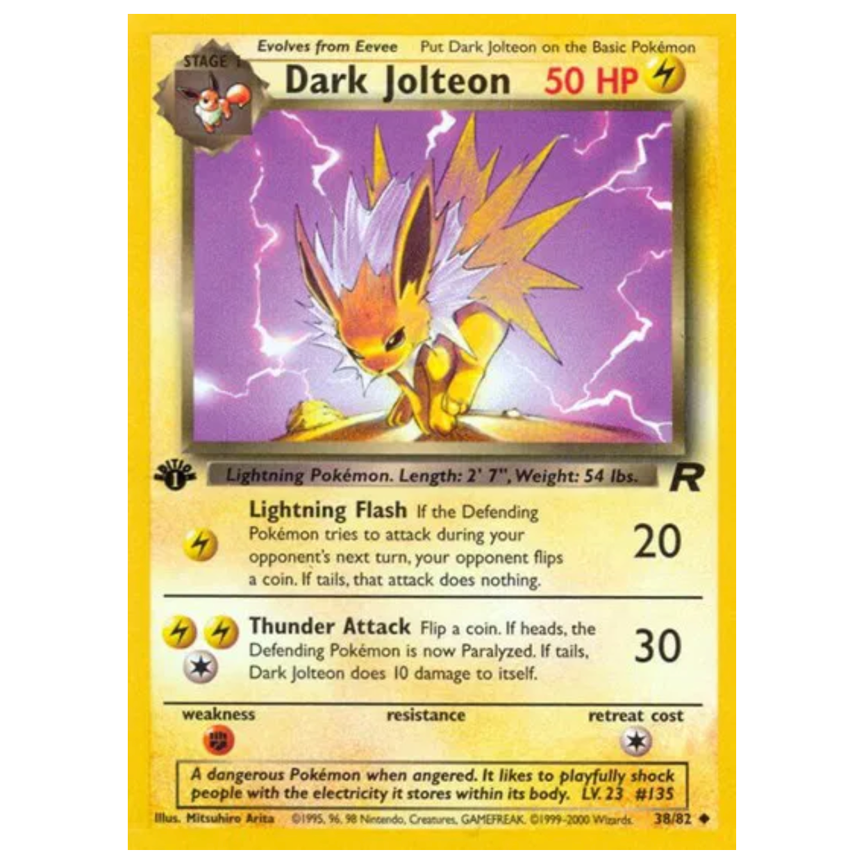 Pokemon TCG Dark Jolteon 1st Edition Team Rocket 38/82
