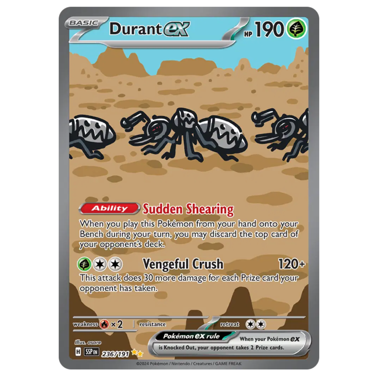 Pokemon TCG Durant ex Surging Sparks 236/191