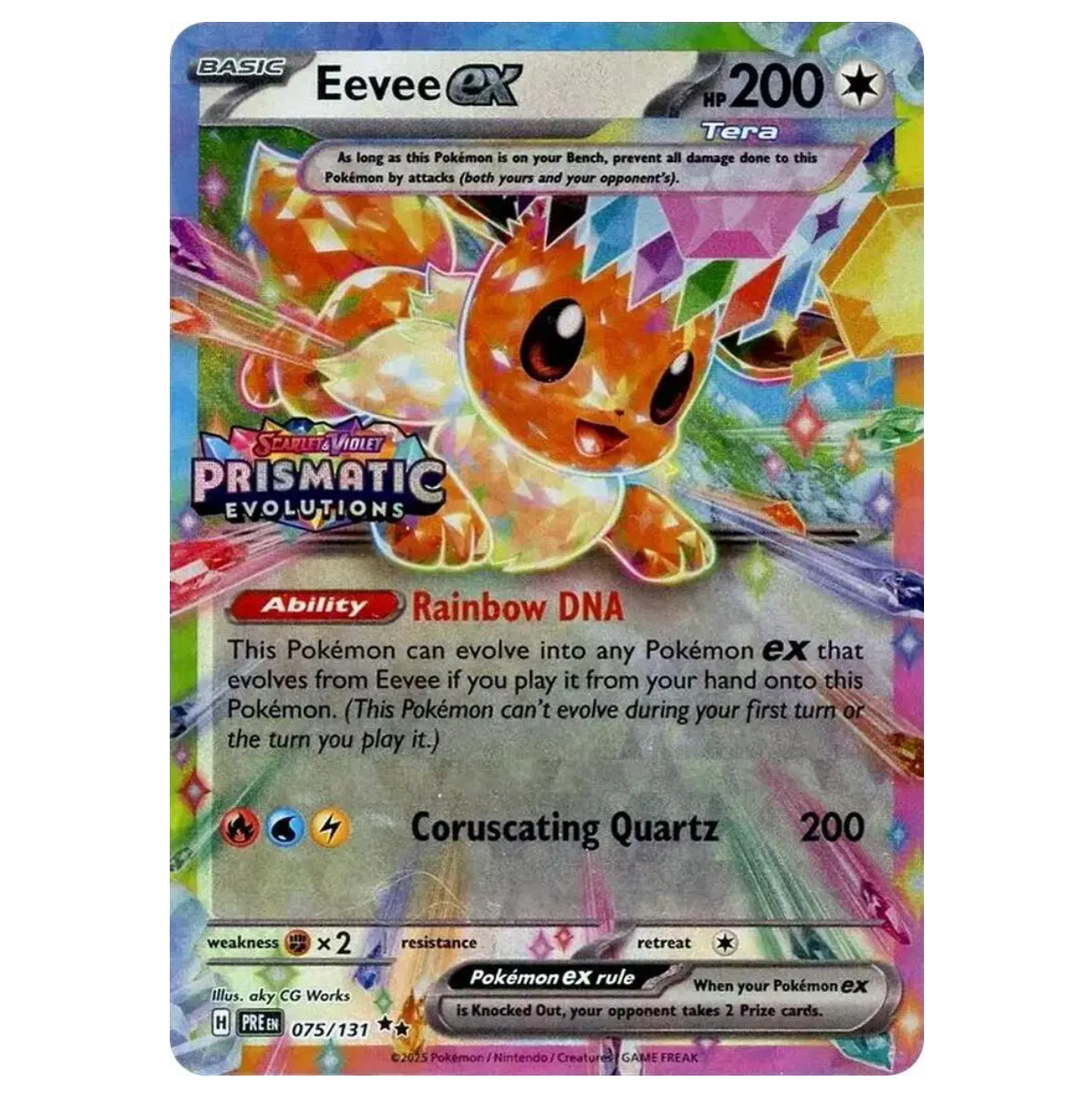 Pokemon TCG Eevee ex Prismatic Evolutions 075/131 (Stamped Prismatic Evolution)