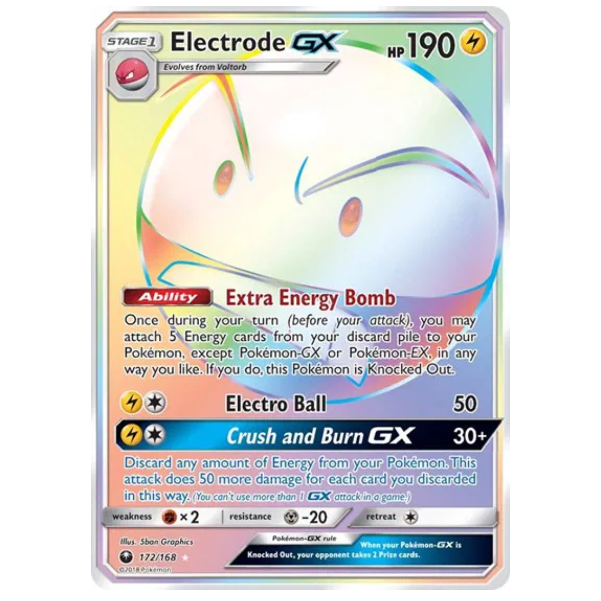 Pokemon TCG Electrode GX Celestial Storm 172/168