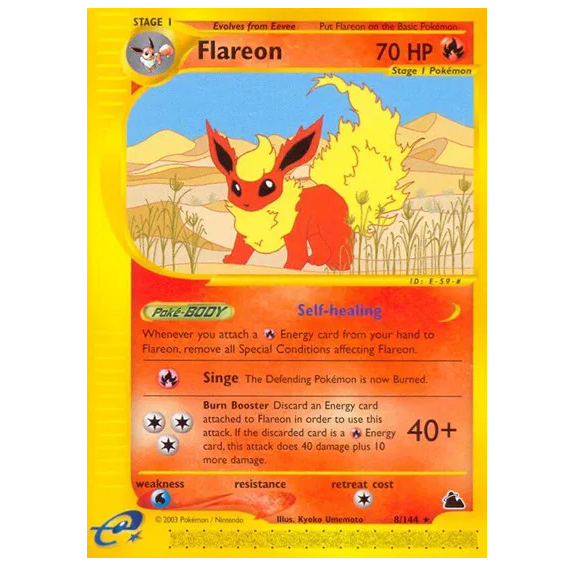 Pokemon TCG Flareon Skyridge 8/144