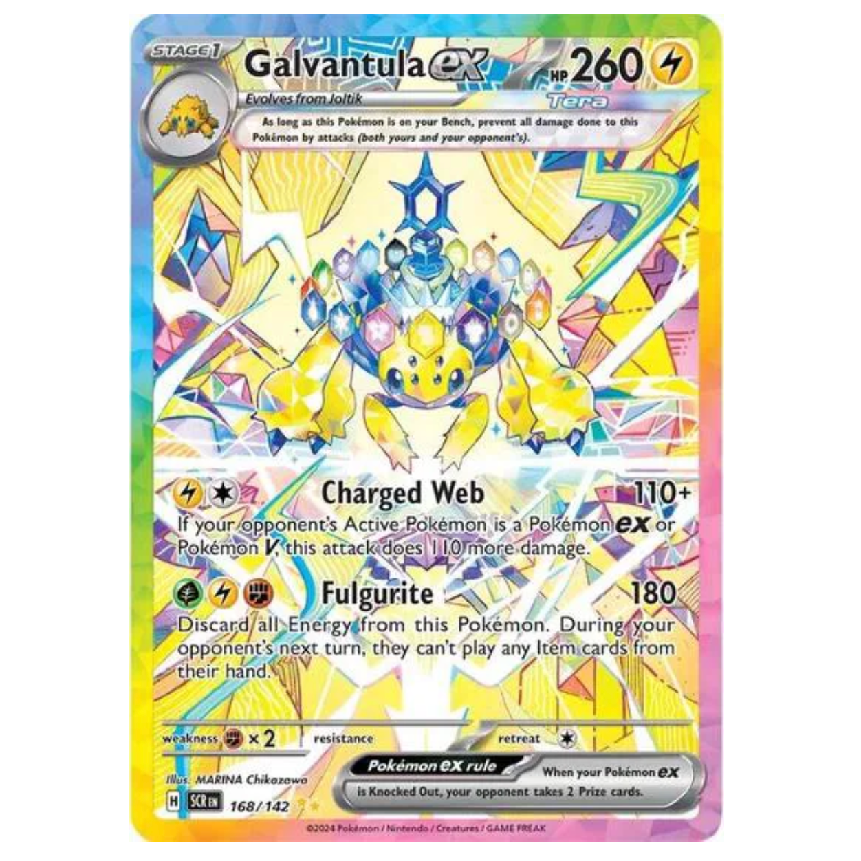 Pokemon TCG Galvantula ex Stellar Crown 168/142