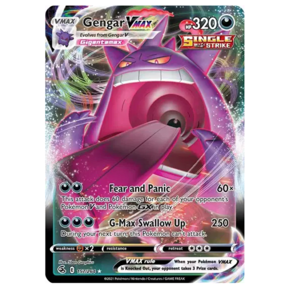 Pokemon TCG Gengar VMAX Fusion Strike 157/264