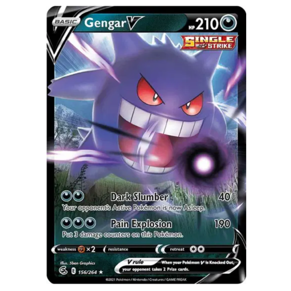 Pokemon TCG Gengar V Fusion Strike 156/264