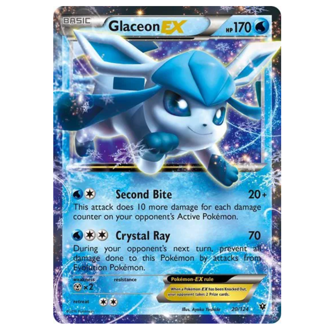 Pokemon TCG Glaceon EX Fates Collide 20/124