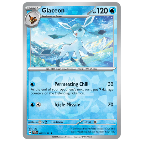 Pokemon TCG Glaceon Prismatic Evolution 025/131 Master ball