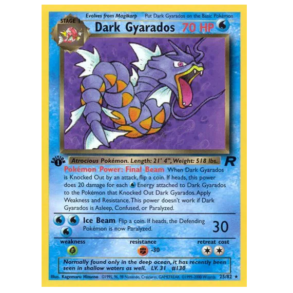 Pokemon TCG Gyarados 1st Edition Team Rocket 25/82