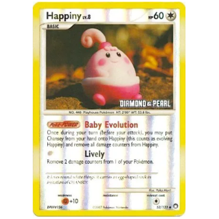 Pokemon TCG Happiny Mysterious Treasure 52/123 Stamped