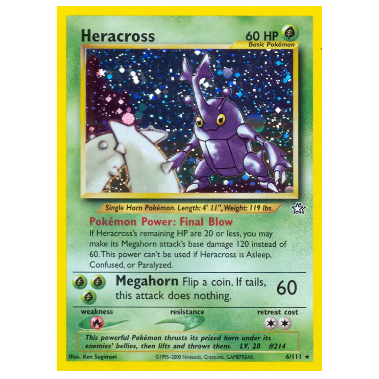 Pokemon TCG Heracross Neo Genesis 6/111