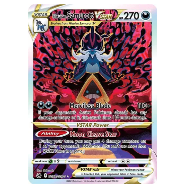 Pokemon TCG Hisuian Samurott VSTAR Crown Zenith GG52/GG70
