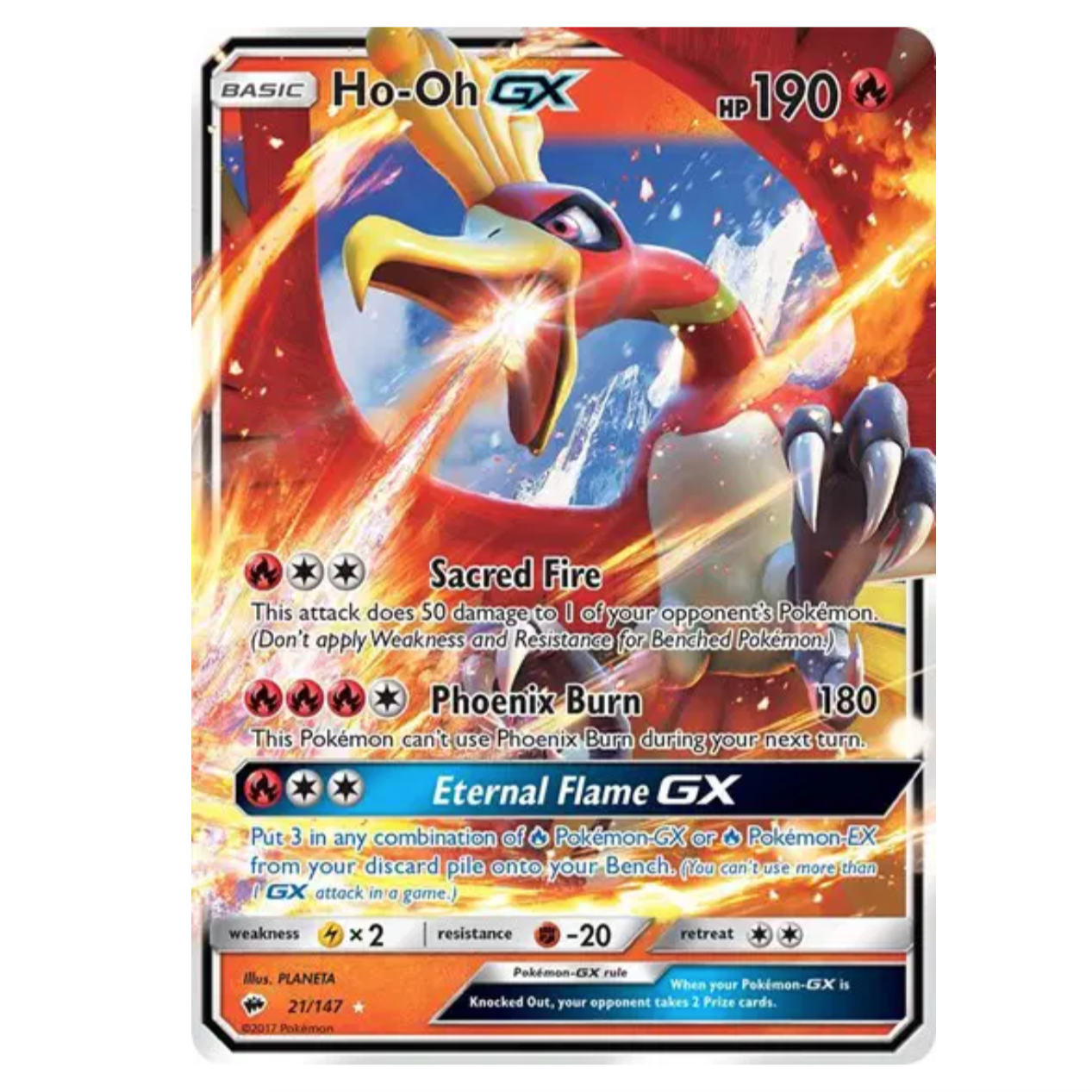 Pokemon TCG Ho-Oh GX Burning Shadows 21/147