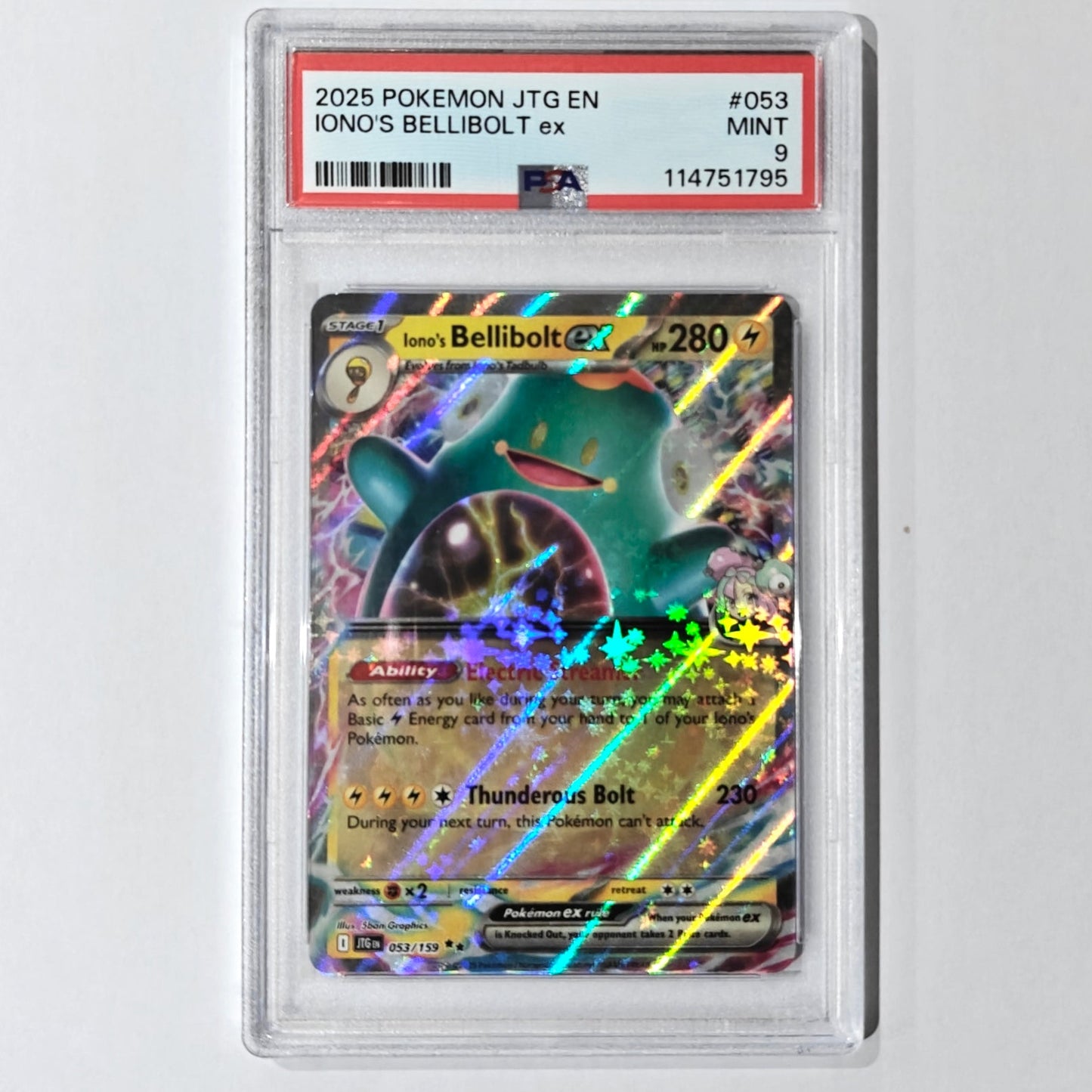 Pokemon TCG Iono's Bellibolt ex Journey Together 053/159 PSA 9
