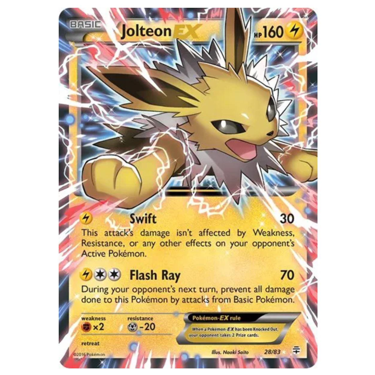 Pokemon TCG Jolteon EX Generations 28/83