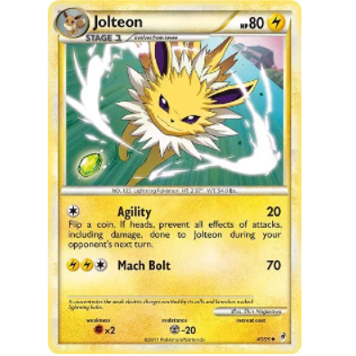 Pokemon TCG Jolteon *Holo* Call of Legends 45/95
