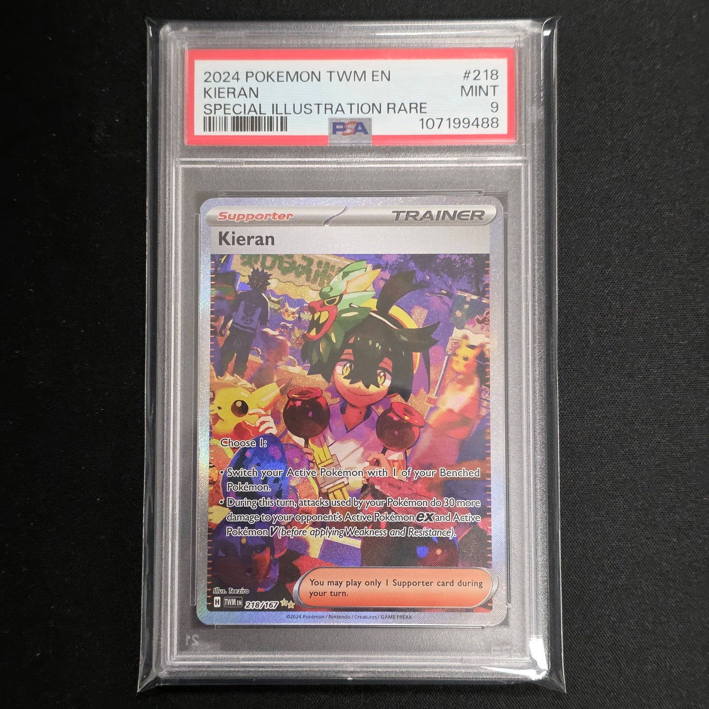 Pokemon TCG Kieran Twilight Masquerade 218/167 (PSA 9)