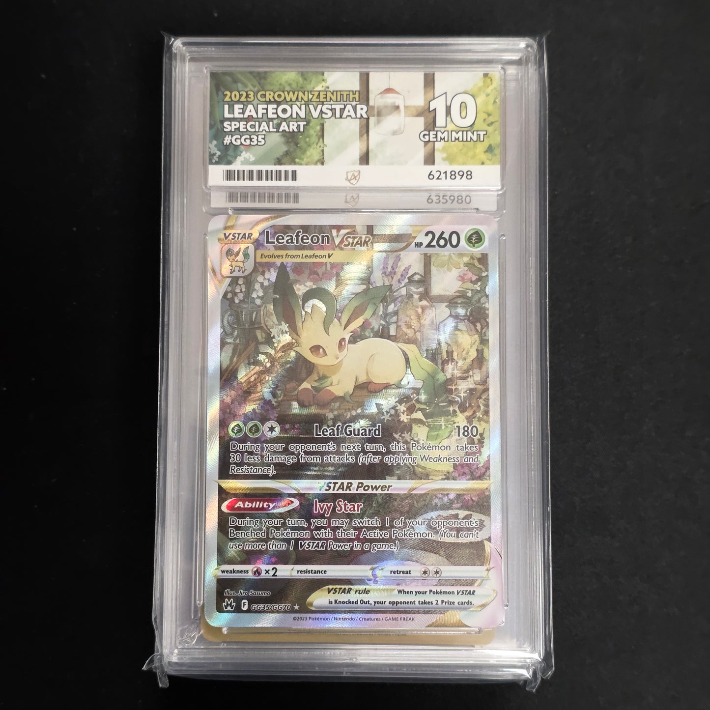 Pokemon TCG Leafeon VSTAR Crown Zenith GG35/GG70 (ACE 10)