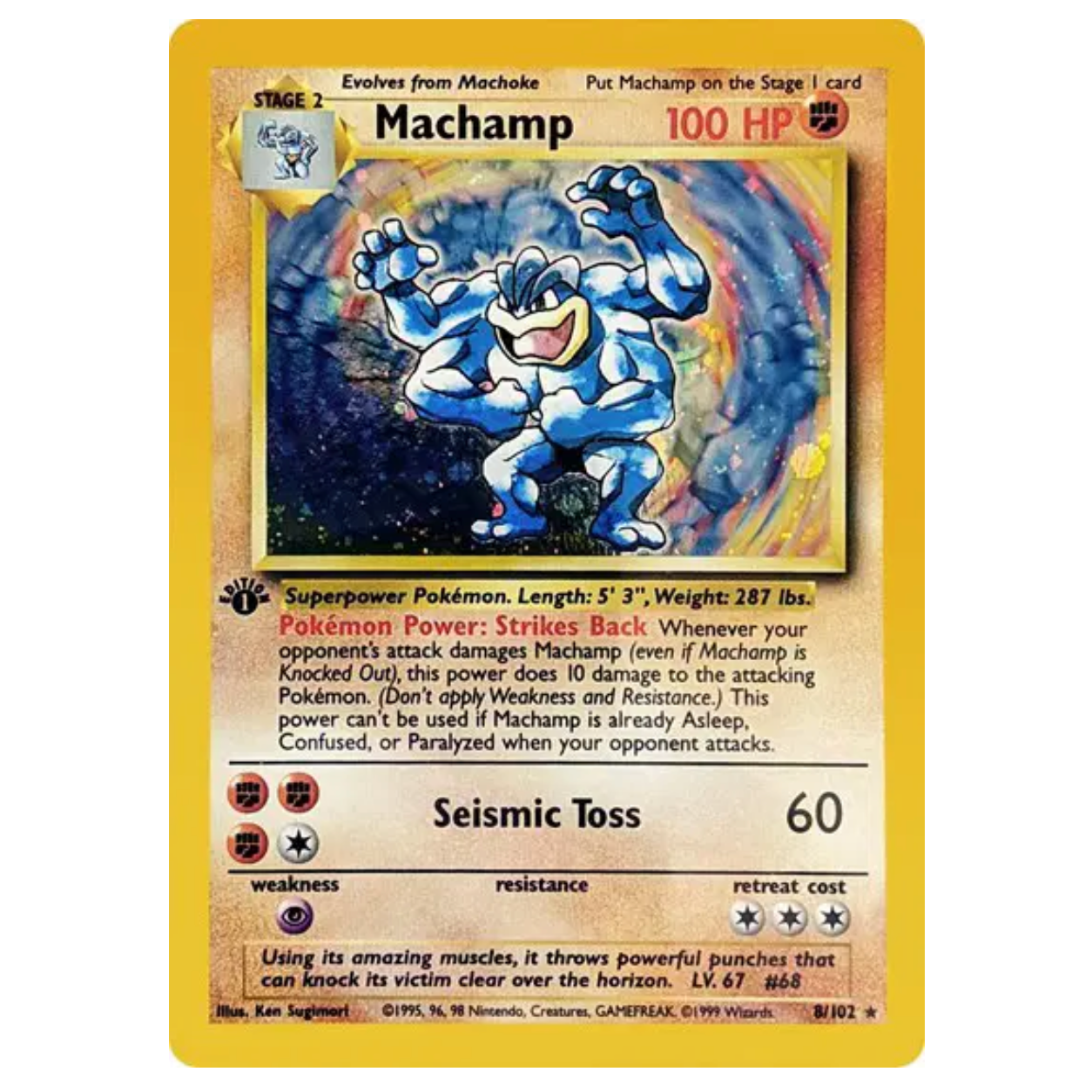 Pokemon TCG Machamp 1st Edition *Holo* Base Set 8/102
