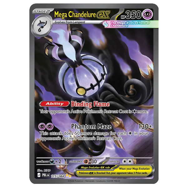 Pokemon TCG Mega Chandelure ex Pitch Black 115/084