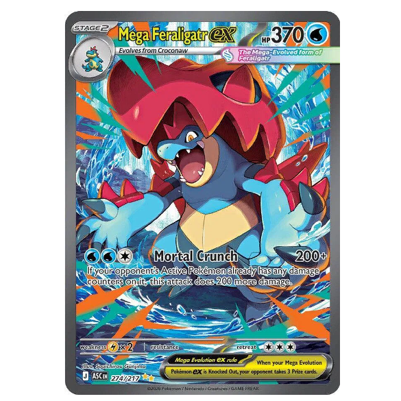 Pokemon TCG Mega Feraligatr ex Ascended Heroes 274/217