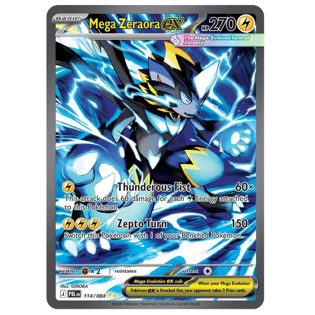Pokemon TCG Mega Zeraora ex Pitch Black 114/084