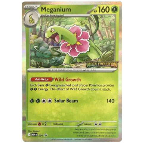 Pokemon TCG Meganium Mega Evolution Promos Stampted / Staff 001
