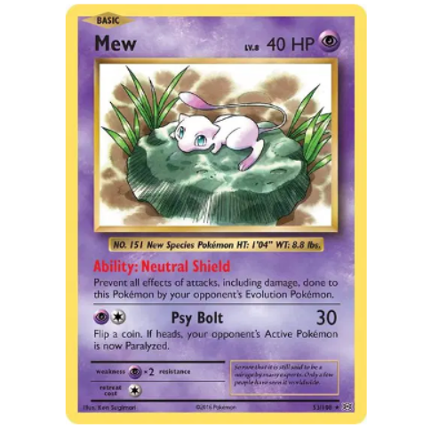 Pokemon TCG Mew Holo Evolutions 53/108