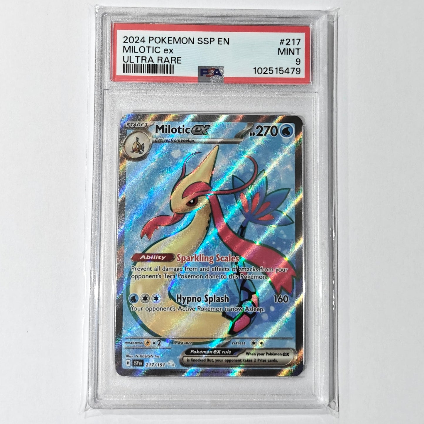 Pokemon TCG Milotic EX Surging Sparks 217/191 PSA 9