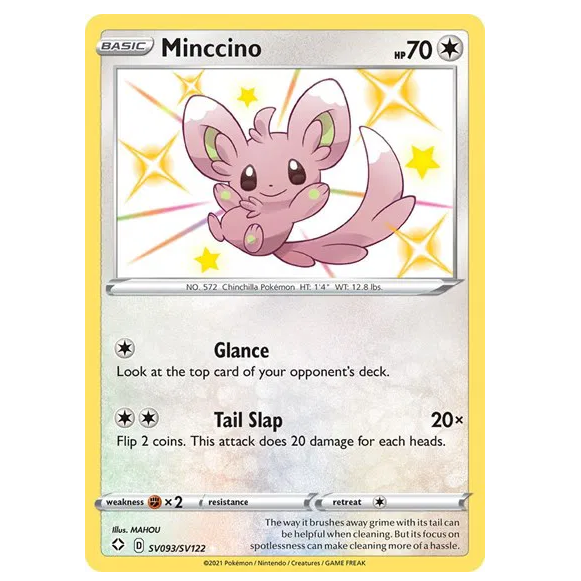 Pokemon TCG Minccino *Baby Shiny* Shining Fates SV093/SV122