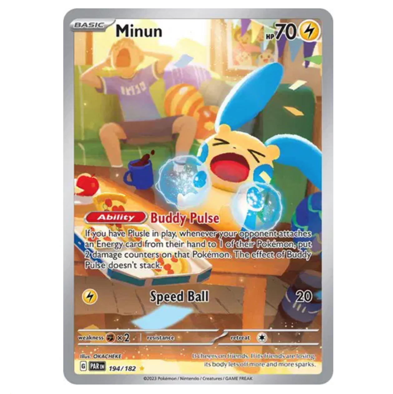 Pokemon TCG Minun Paradox Rift 194/182