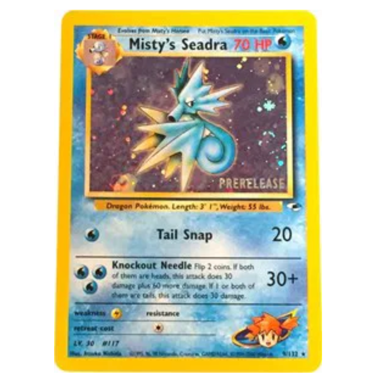 Pokemon TCG Misty's Seadra *Pre-Release* Gym Heroes 9/132
