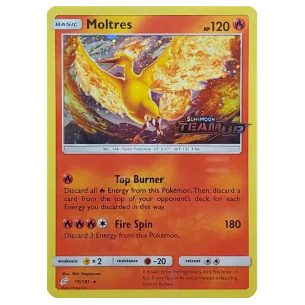Pokemon TCG Moltres *Holo Stamped* Team Up 19/181