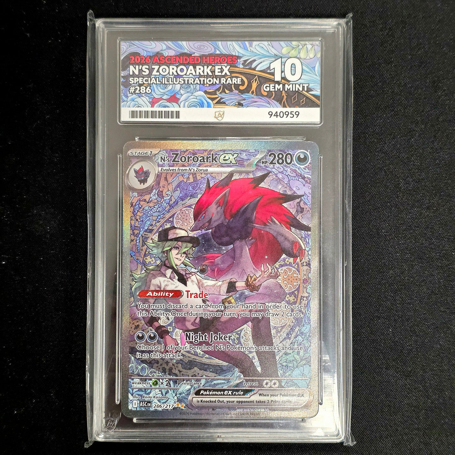 Pokemon TCG N's Zoroark ex Ascended Heroes 286/217 (Ace 10)