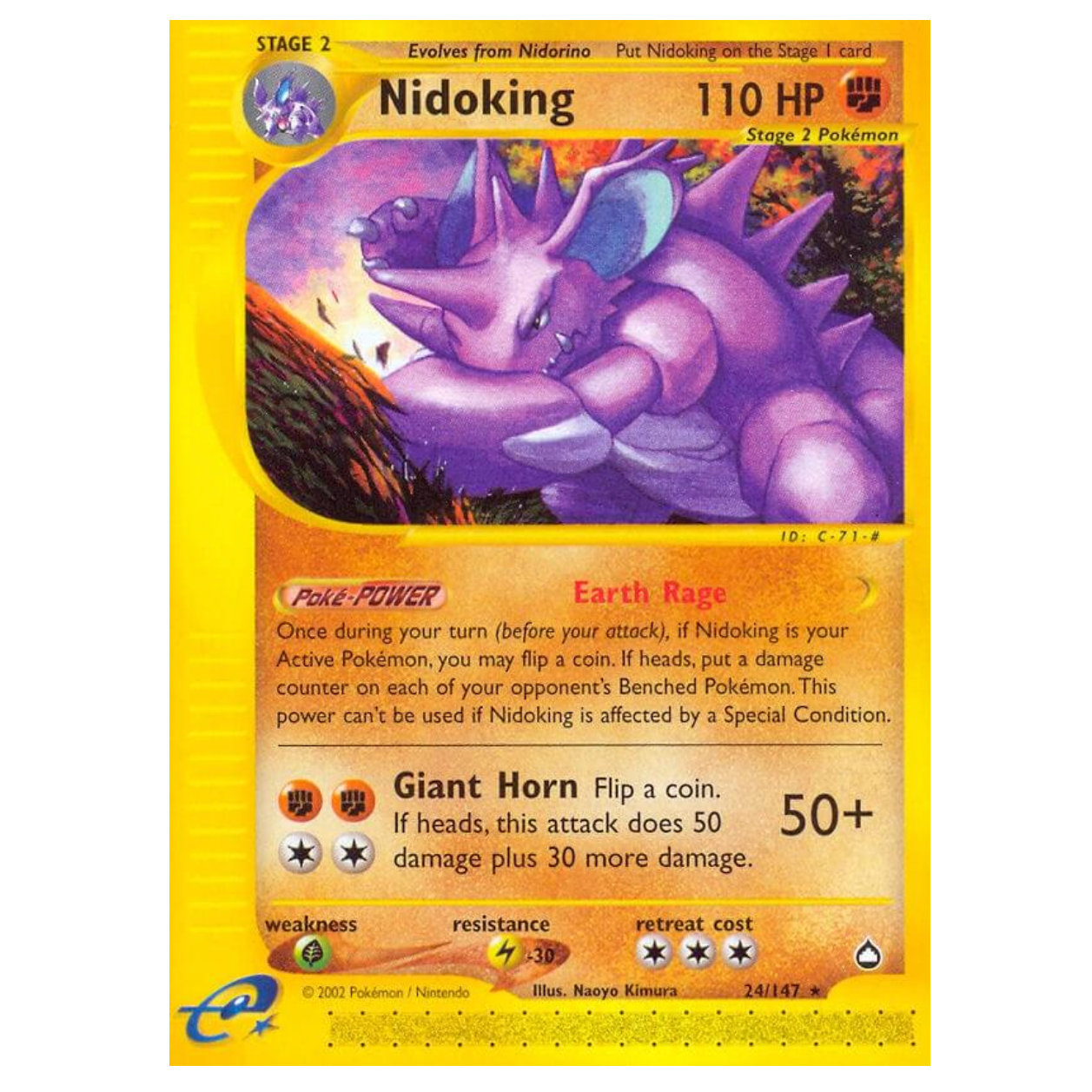 Pokemon TCG Nidoking Aquapolis 24/147