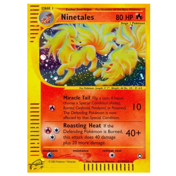 Pokemon TCG Ninetales Aquapolis H19/H32
